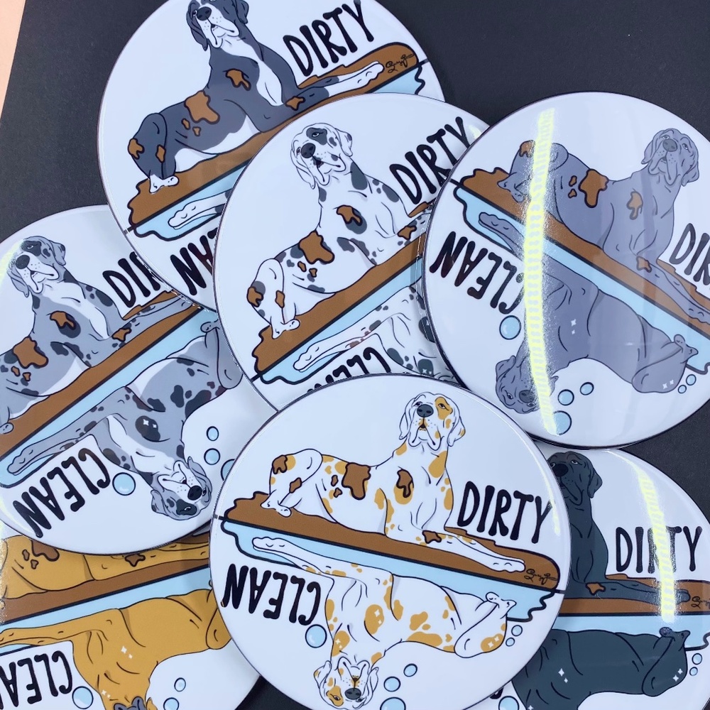 Great Dane Dog Dishwasher Magnet, Handmade Kitchen Decor, 7 colors Available
